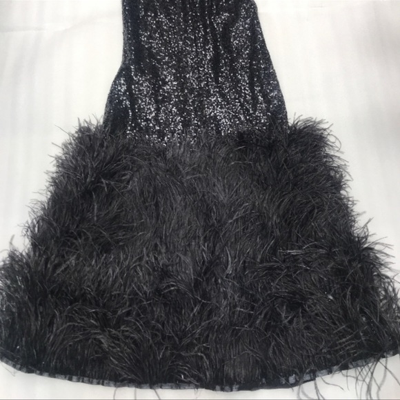 Colette for Mon Cheri sequins ELEGANT OSTRICH bottom long Gown - Picture 4 of 8